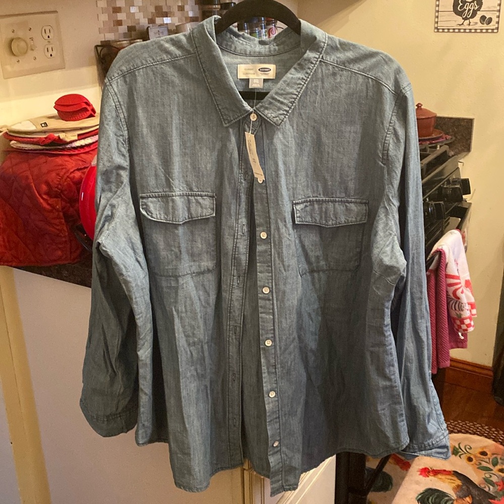 New xxl old navy denim button down top